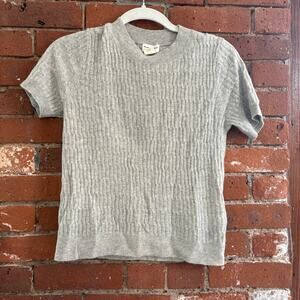 Club Monaco 100% Cashmere Rub Short Sleeve Knit Tee in Gray Sz XS